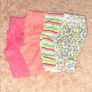 4 pairs of Baby Girl Carter’s Bottoms